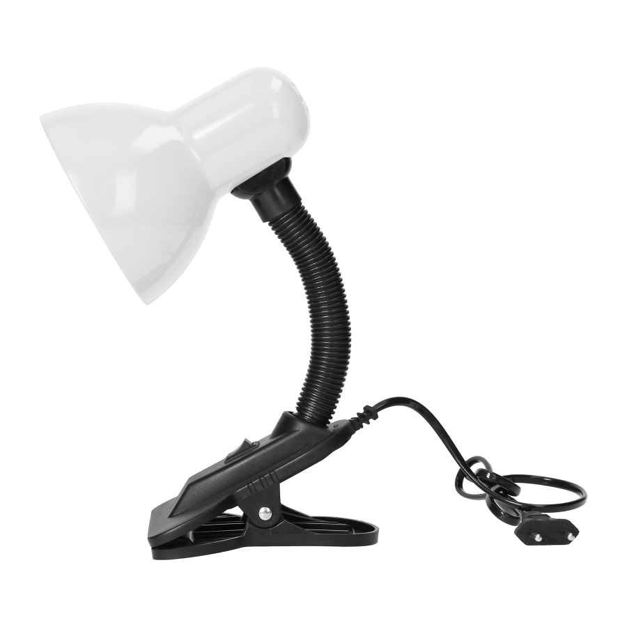LATSA, desk lamp with a clip, 10W, E27, steel + plastic, white